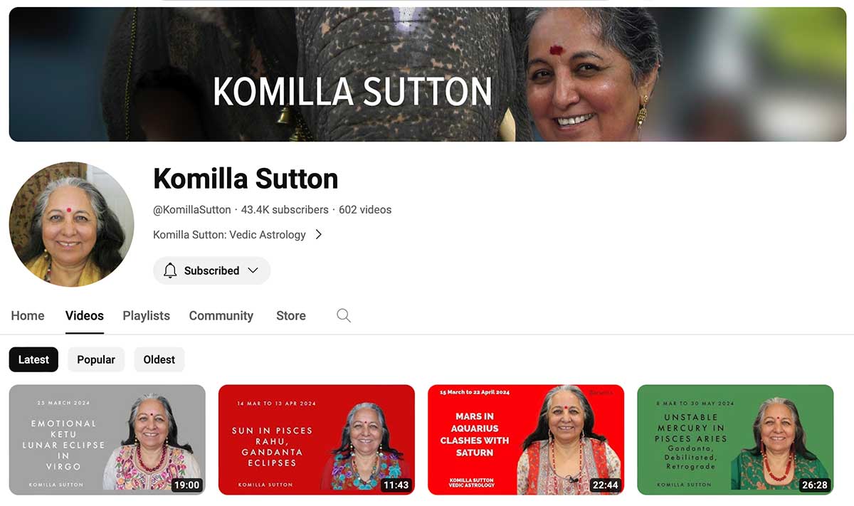 Komilla's Youtube CHannel - Vedic